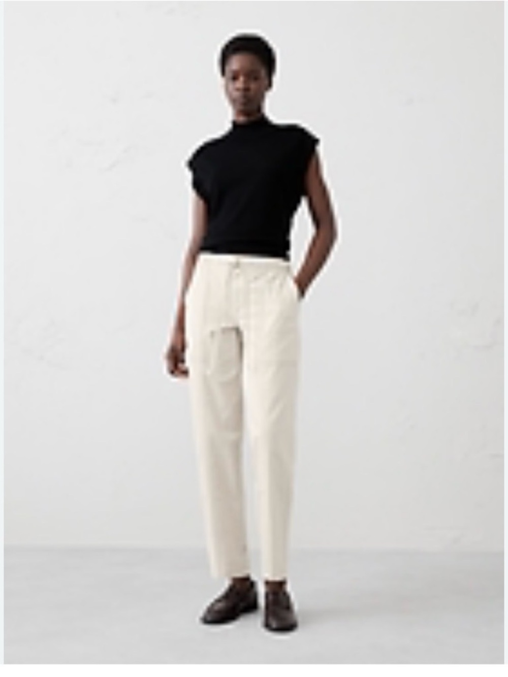 Banana Republic Women's Cropped Drawstring Pants - Light Beige